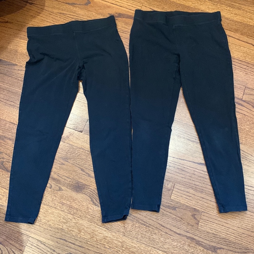Pair of 2 used black express leggings pants size medium